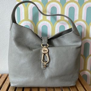 Dooney & Bourke Gray Pebble Grain Small Logo Lock Sac